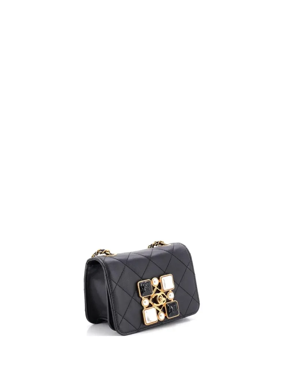 Chanel Resin And Pearl Cc Full Flap Bag #268061C35B